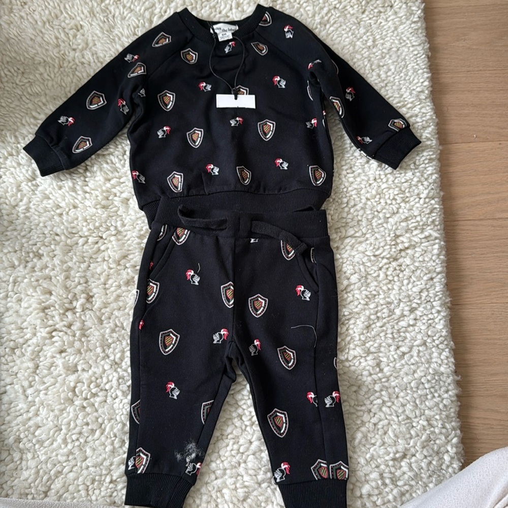 Kids Black Matching Set with Shield Pattern
MILES THE LABEL